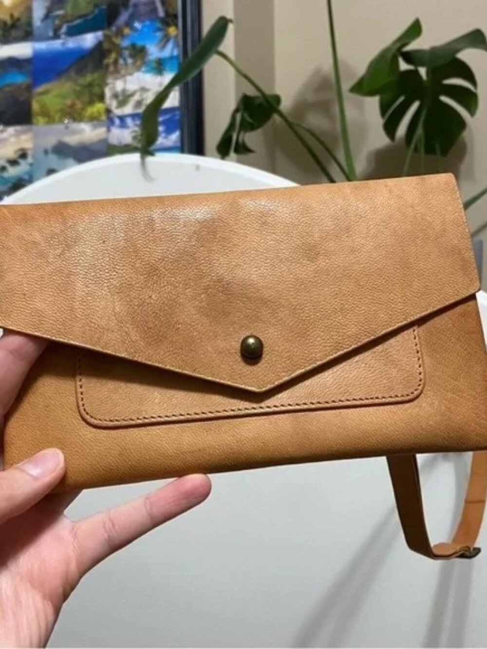 Noonday Collection Rustic Leather Wallet Crossbody Bag Clutch